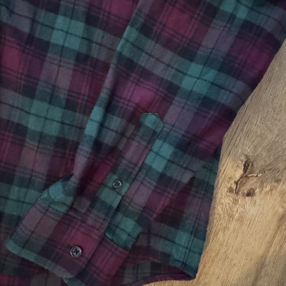 Carhartt WIP L/s Pelkey Check Shirt Chrome Green Merlot Cotton Shirt Men’s M NW - Picture 5 of 7